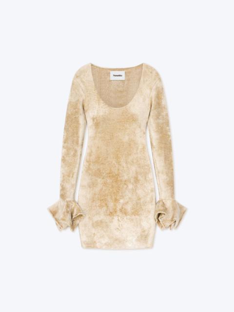 BRINA - Velour knit mini dress - Creme