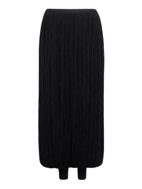 Fringed Knit Jogger Pants black