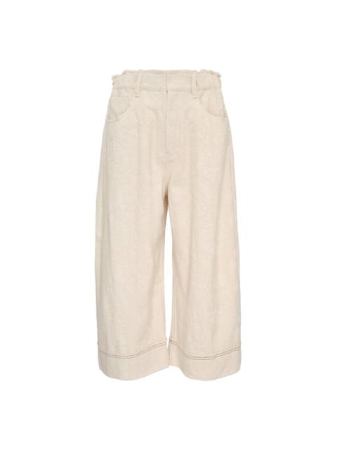 Wide Leg Jacquard Pants