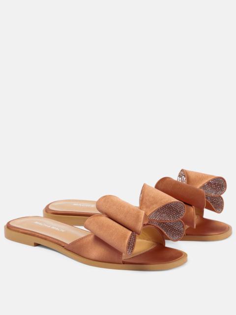 Le Cadeau Double Bow satin slides