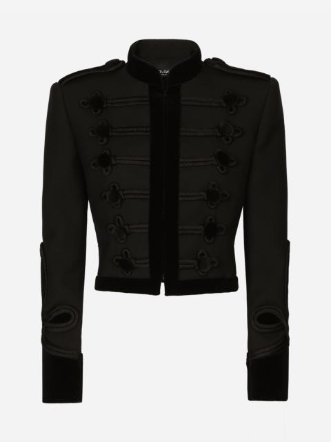 Double wool gabardine tailcoat with epaulets