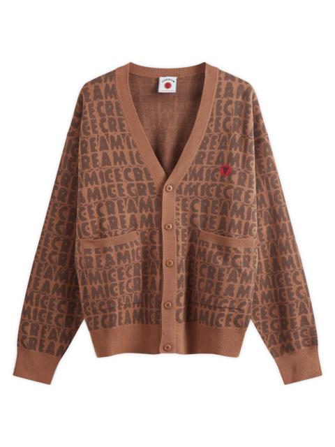 Icecream Text Print Knit Cardigan