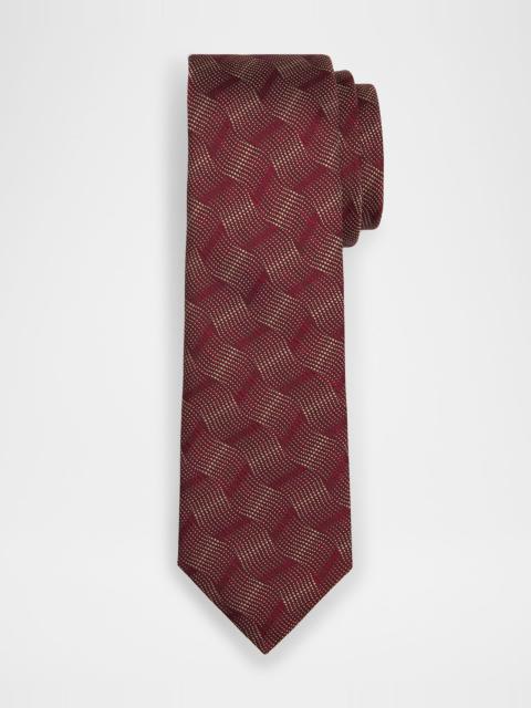 Men & apos;s Wave Jacquard Silk Tie