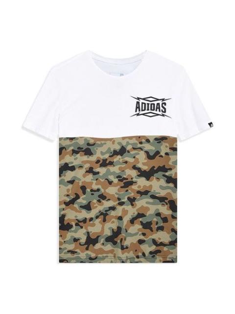 adidas Summer Attack Camouflage Colorblock Sports Round Neck Short Sleeve White AI6065