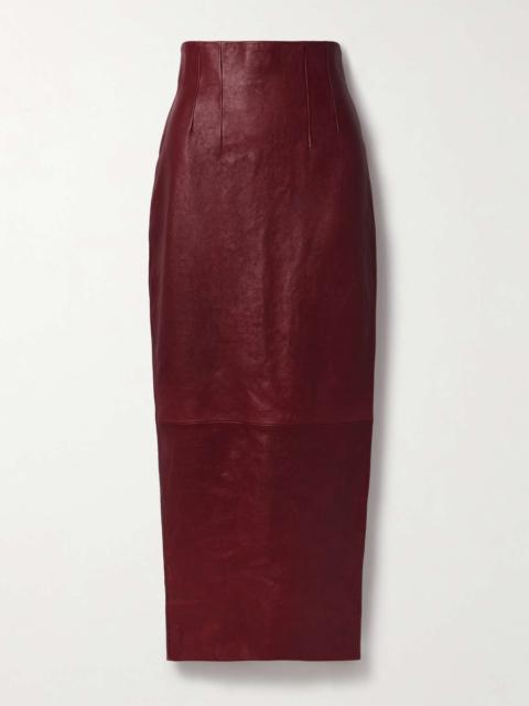 Loxley leather midi skirt