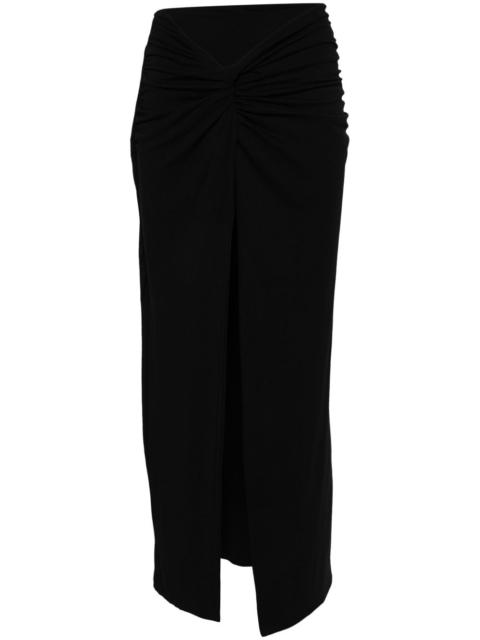 twist-detailed maxi skirt