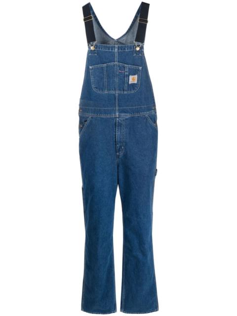 logo-patch straight-leg dungarees