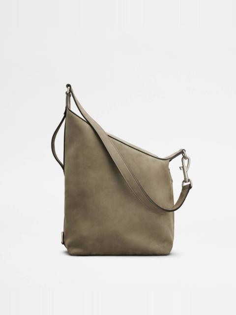 TOD’S MEDA BAG IN NUBUCK SMALL - GREY