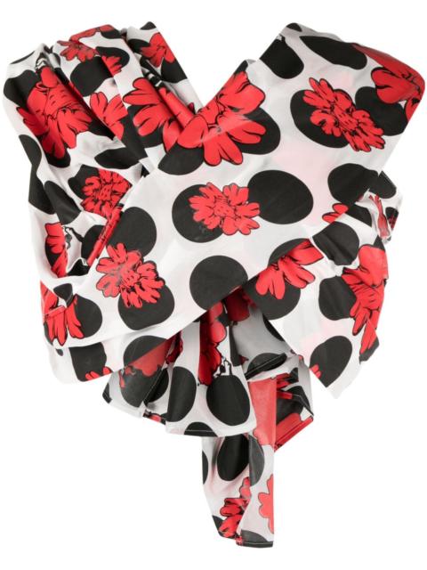 x Shun Sudo bow-detail gathered twisted blouse