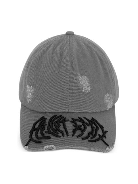 distressed-effect baseball cap