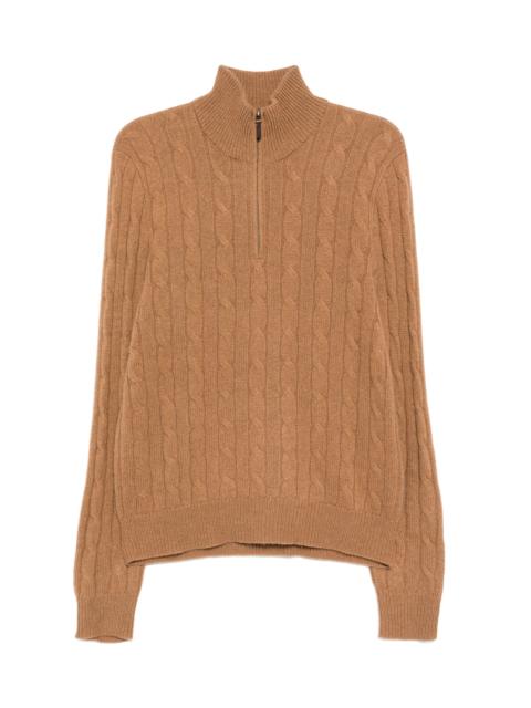 CABLE-KNIT QUARTER-ZIP SWEATER