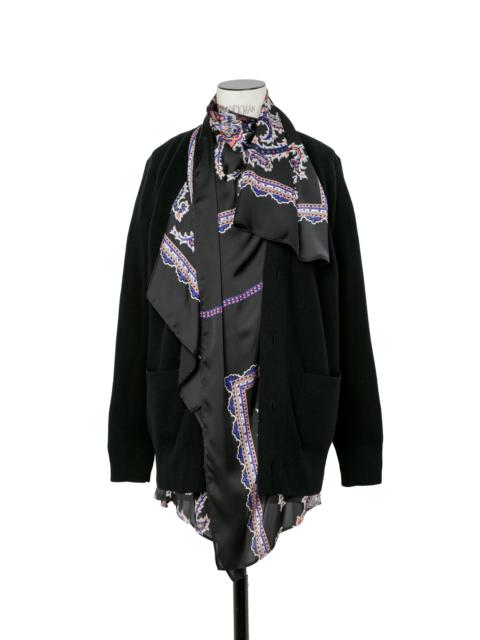 Paisley Print x Wool Knit Cardigan