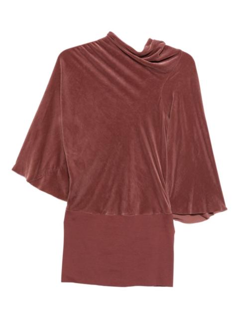 draped bell-sleeve blouse