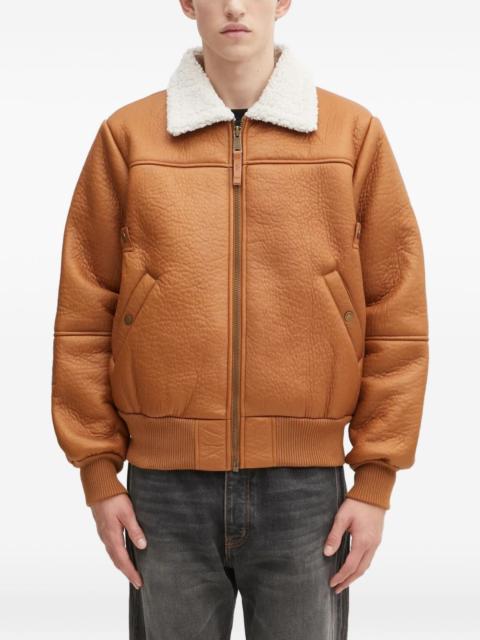 full-zip shearling-collar jacket
