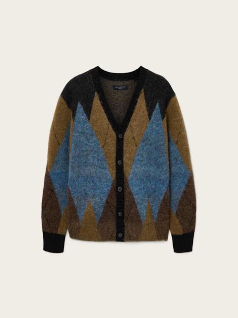 BERNIE OVERSIZED ARGYLE CARDIGAN