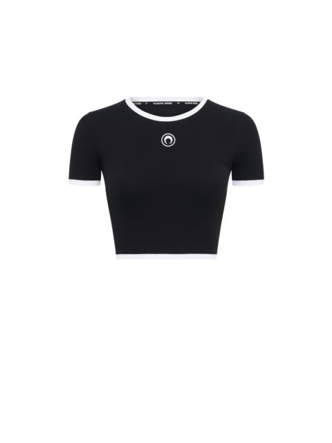 Moon Logo Ribbed Jersey Cropped Top