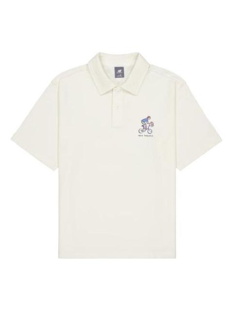New Balance Cycling Graphic Polo Shirt 'Ivory' NFE26061-IV