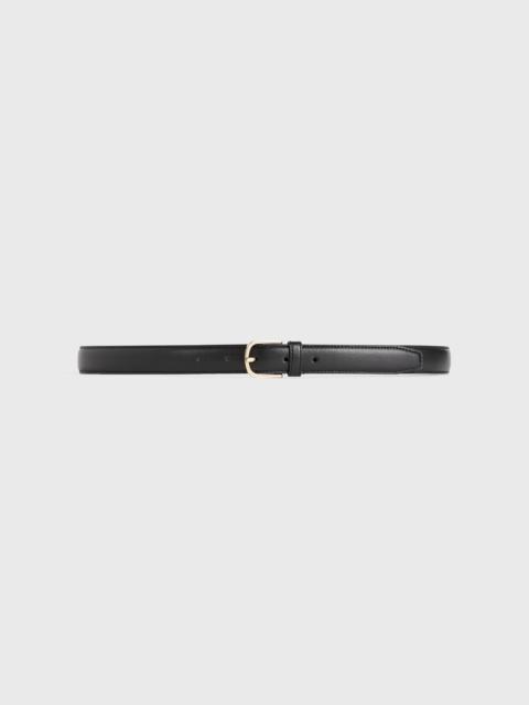 Slim leather trouser belt black