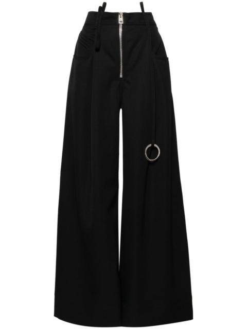 wide-leg wool trousers