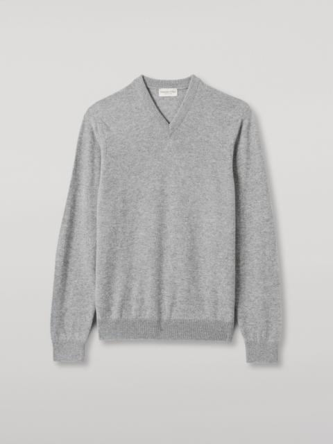 Rory Grey Classic Cashmere V-Neck Jumper