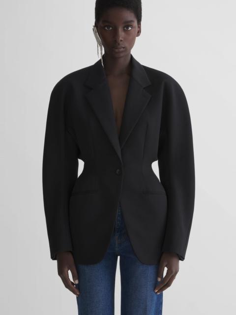 black cinched jacket