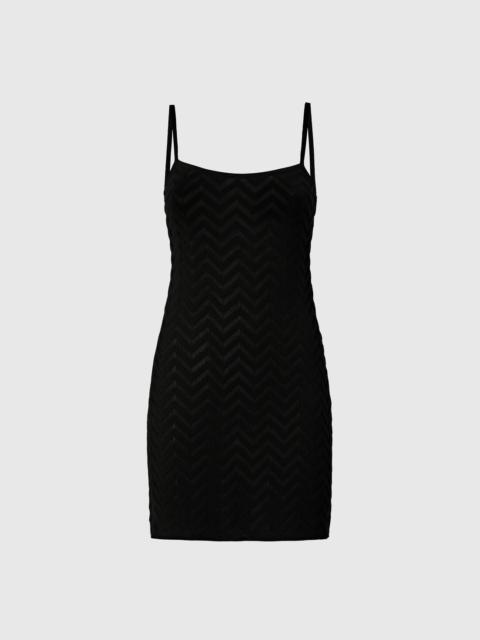 Chevron Cotton and Viscose Mini Dress