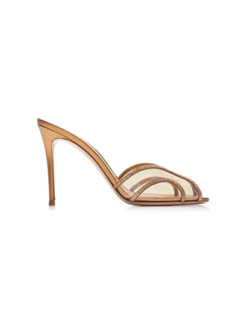 Crystal PVC Mules gold