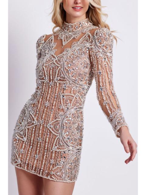 HAND BEADED TULLE COCKTAIL DRESS (EXCLUSIVE)