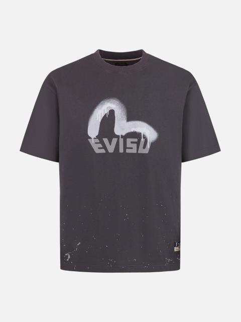 Logo and Seagull Print Relax Fit T-shirt