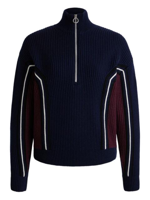 half-zip ribbed jumper