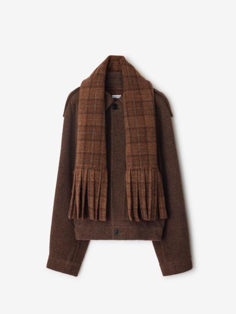 Detachable Scarf Wool Blend Jacket