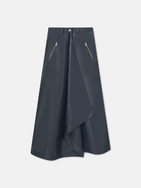 Draped Okobor™ Alt-Leather Skirt