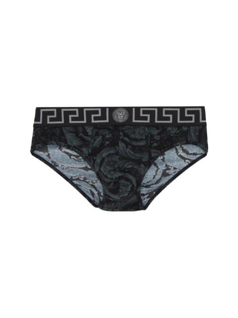 Black & Gray Barocco Briefs