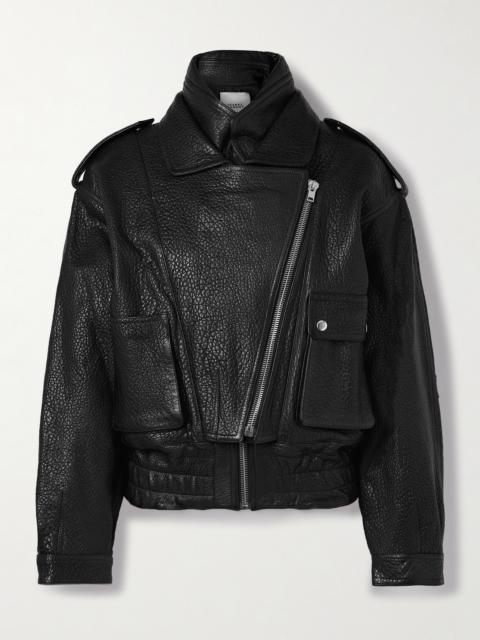 Aneli Textured-leather Jacket