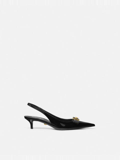 Gianni Ribbon Patent Slingback Pumps 45 mm