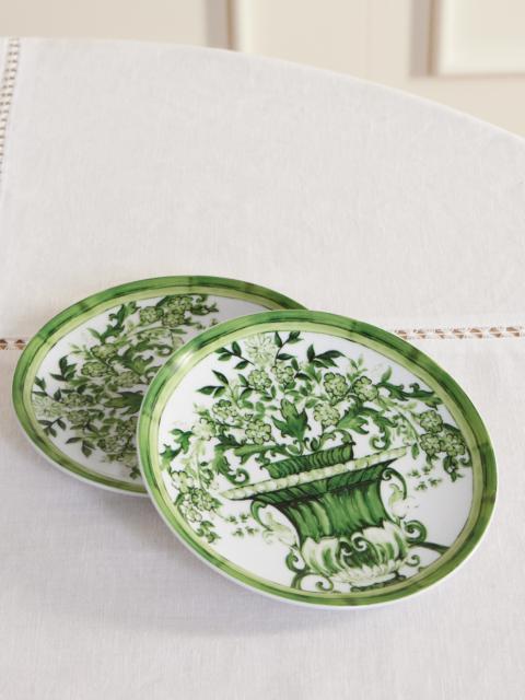Set Of Two Painted Porcelain Bread Plates