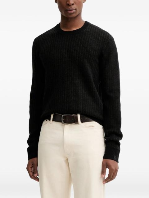 textured crew-neck sweater