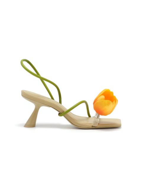 Ria Sculptural Leather Sandals multi