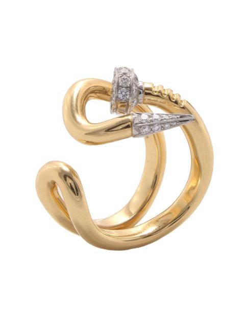 Diamond Bent Nail Ring 1