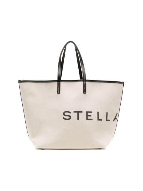 logo-print cotton tote bag
