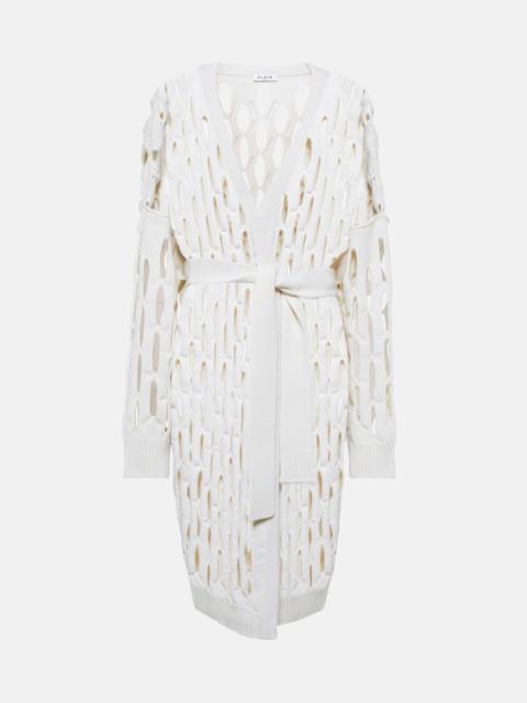 Open-knit virgin wool cardigan