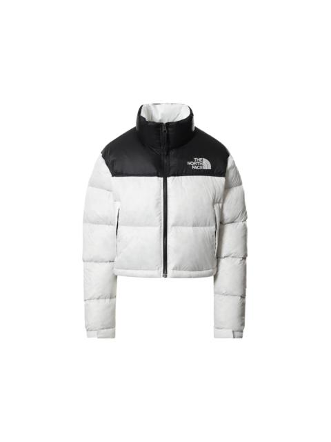 The North Face Womens Nuptse 700 Fill Short Jacket TNF White-TNF Black