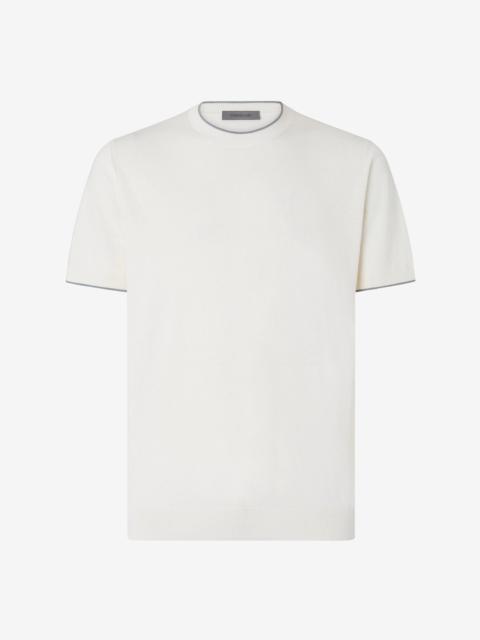 White silk and cotton knitwear