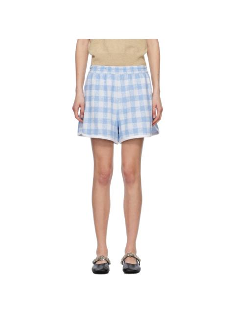 Blue & White Gingham Terry Shorts