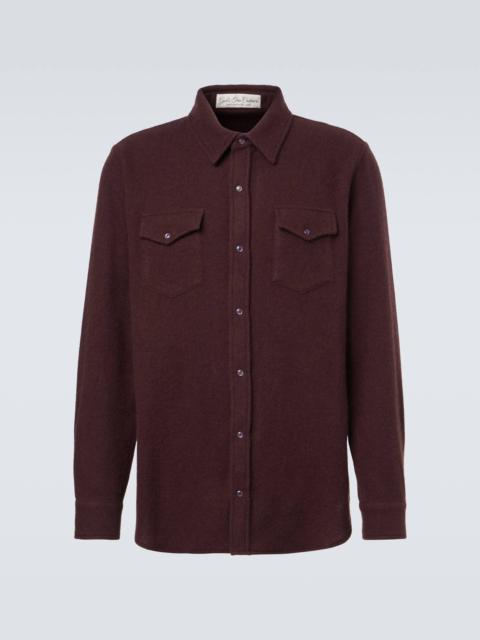 Claret cashmere shirt with amethyst