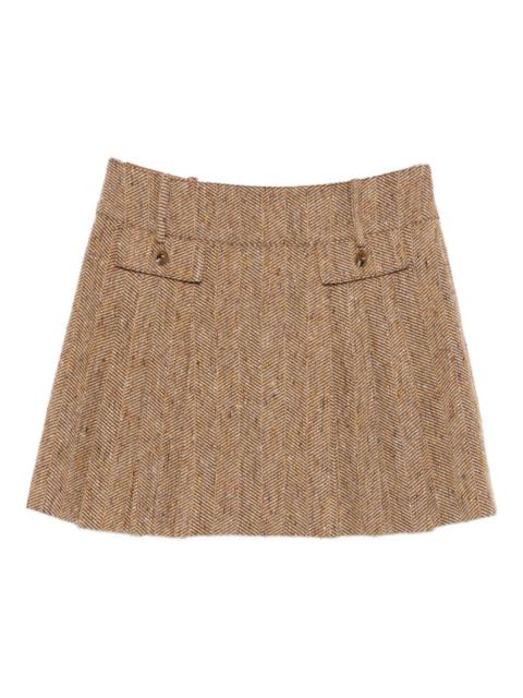 herringbone mini skirt