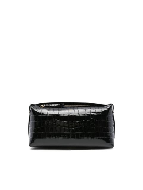 crocodile-embossed clutch