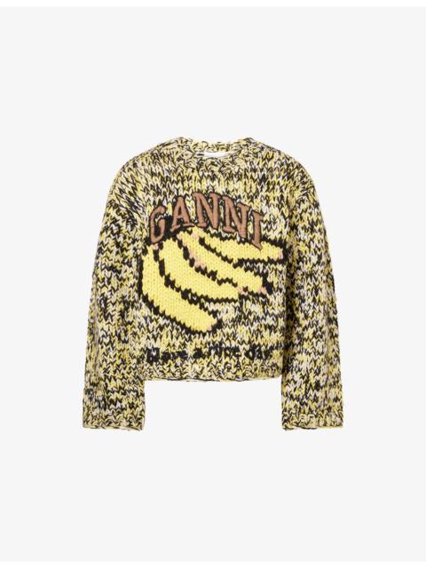 Relaxed-Fit Embroidered-Logo Wool Jumper