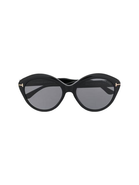 FT0763 01A round-frame sunglasses