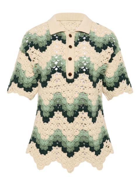 Tidal Sagra crochet polo top